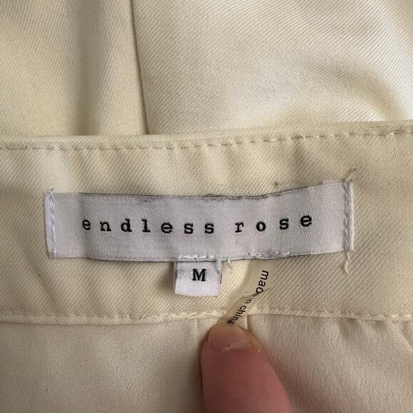 Endless Rose Cream Tailored High Waist Shorts‎ Resort Anthropologie Vibes Medium - Picture 2 of 12